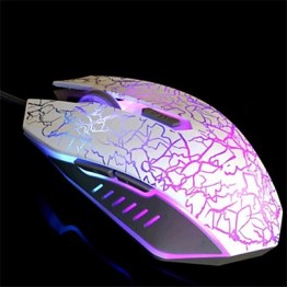 Optical Mouse with LED Optical USB Wired Gaming Mouse Computer Mouse 1800Dpi (Assorted Color)  