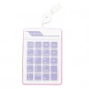 19 USB Wired Silicone Retractable Cable Waterproof Number Keypad (Assorted Colors)  