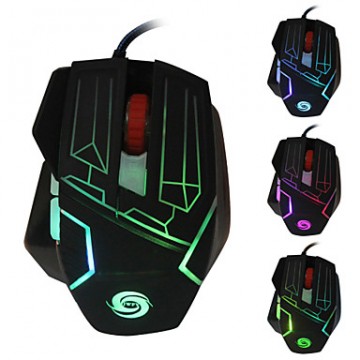 2015 New 5500 DPI 6 Buttons 7D LED Optical USB Wired metal Gaming Mouse Mice for Laptop PC Professional Gamer  