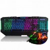 Ajazz The Dark Knight 7 Backlight Keyboard &amp; 7 LED Colors 2400DPI 6 Button Gaming Mouse &amp; Pad Set  