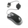 Mini Rectractable Cable USB Wired Mouse 1000DPI  