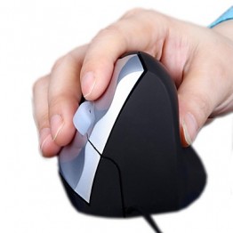 Big Hand Vertical Ergonomics Wired Optical Mouse Soft Touch Surface  