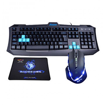 SUNSONNY V90+8509 Luminous Optical High-speed USB Wired Gaming Keyboard+Mouse(1600DPI) Suit  